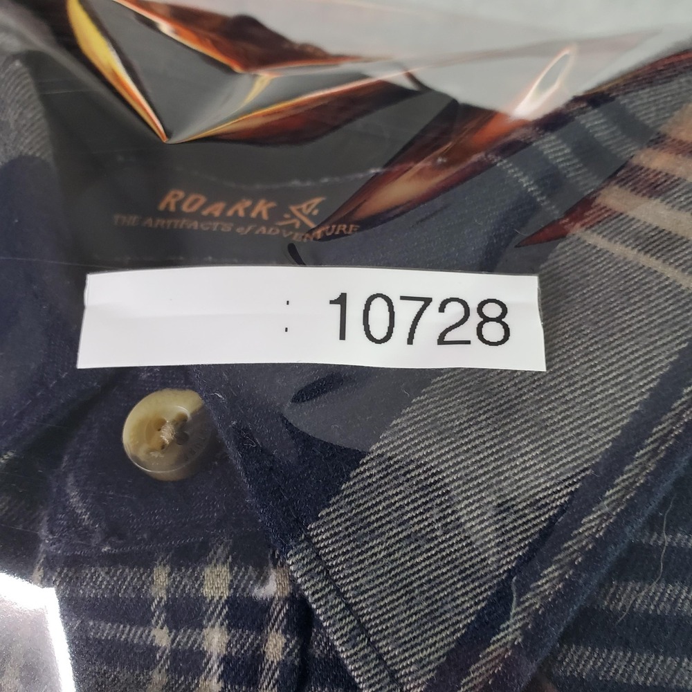 Roark Shirt Mens Large Blue Plaid Flannel Snap Front Long Sleeve Classic RW452 - Picture 14 of 14